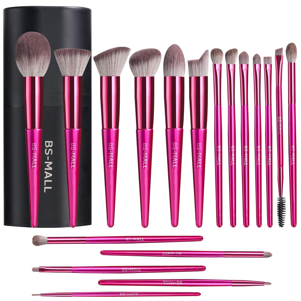 BS-MALL ensemble pinceaux 18 pièces, kit polyvalent pour fond de teint et fards.