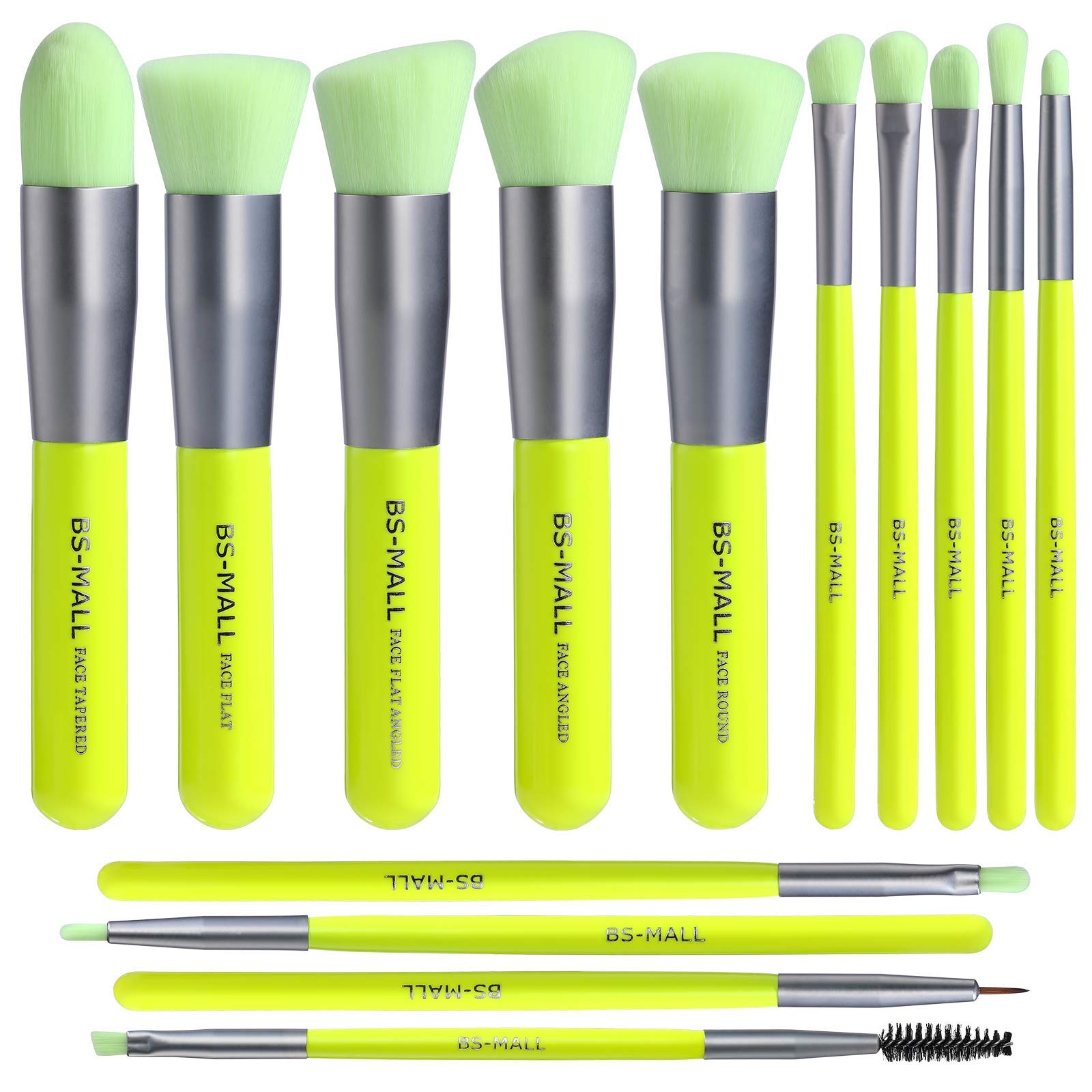 Kit BS-MALL ensemble pinceaux maquillage 14 pièces avec finition rose doré pour une application fluide.