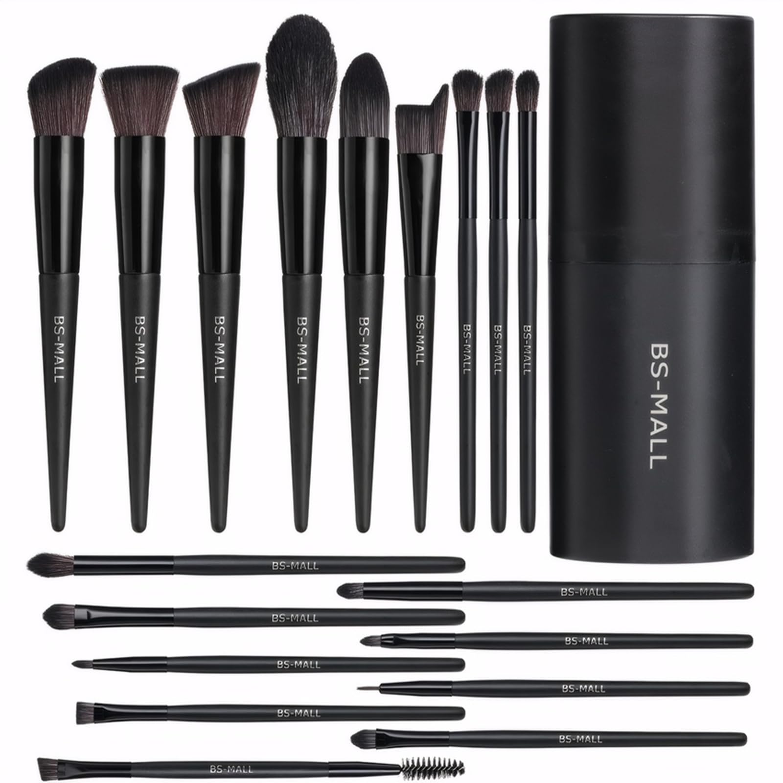 Ensemble BS-MALL pinceaux maquillage 18 pièces, coffret noir, application impeccable