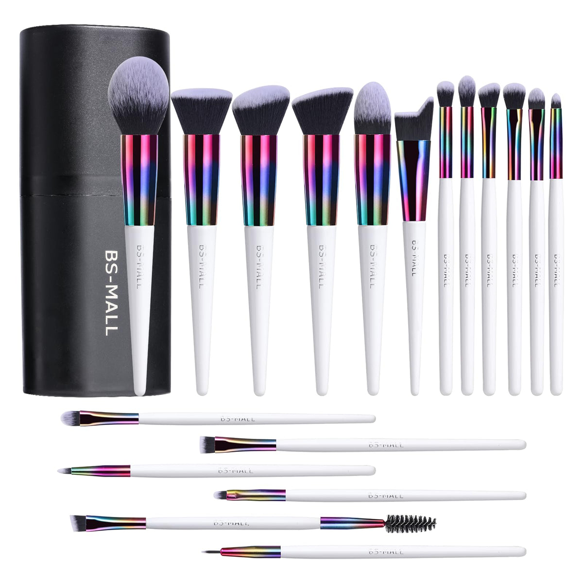 BS-MALL ensemble pinceaux maquillage 18 pièces, application précise pour teint homogène.