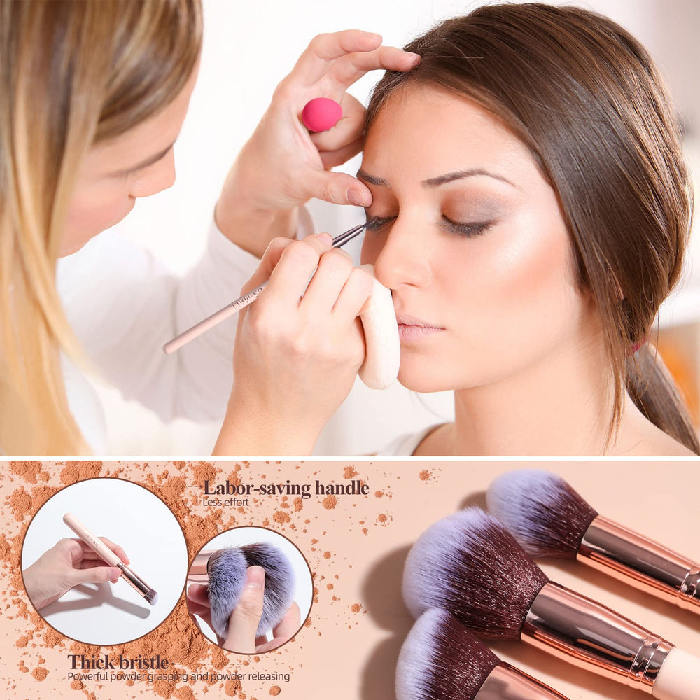 BS-MALL formes essentielles de pinceaux maquillage visuel rose.