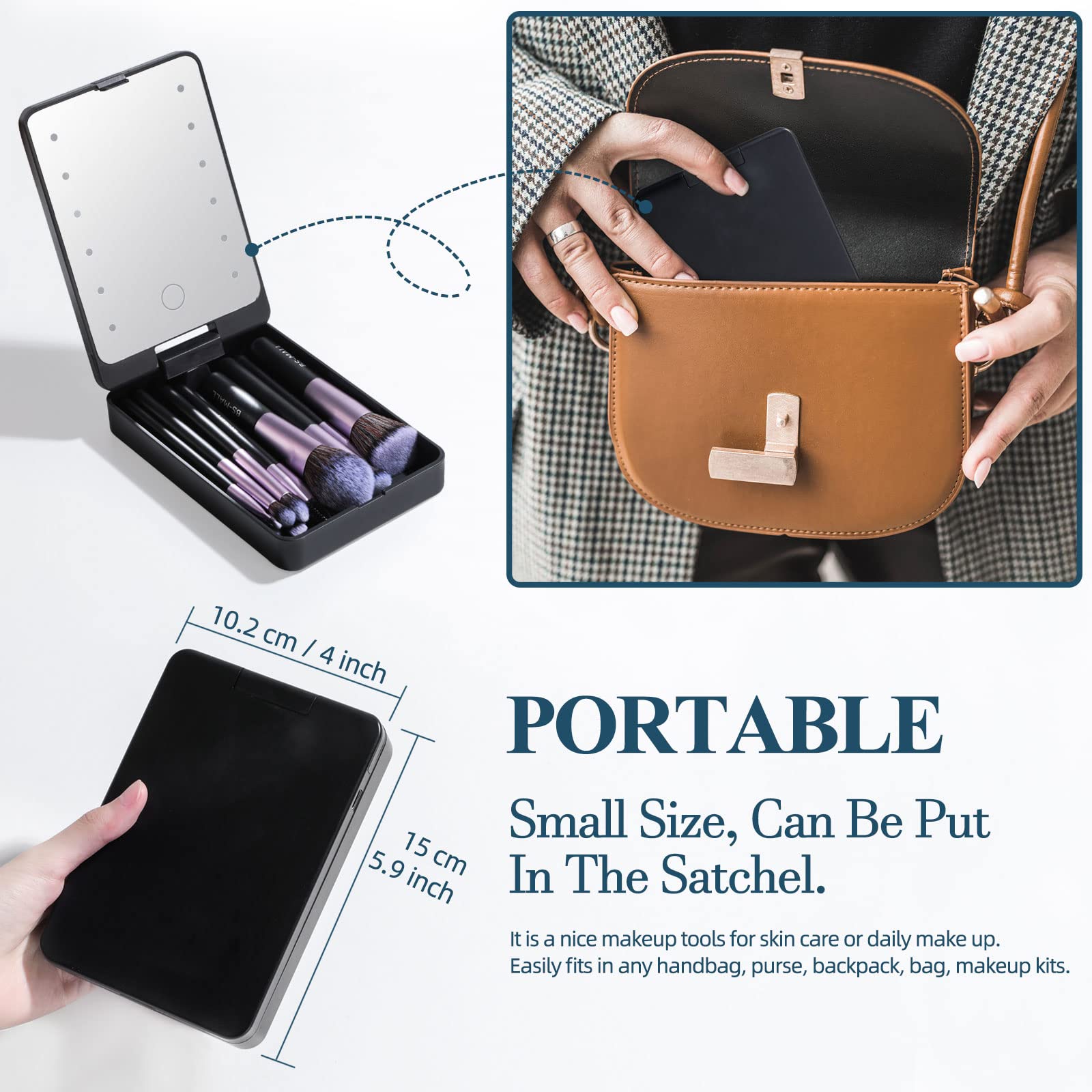 Matte textured travel box by BS-MALL for portability and durability