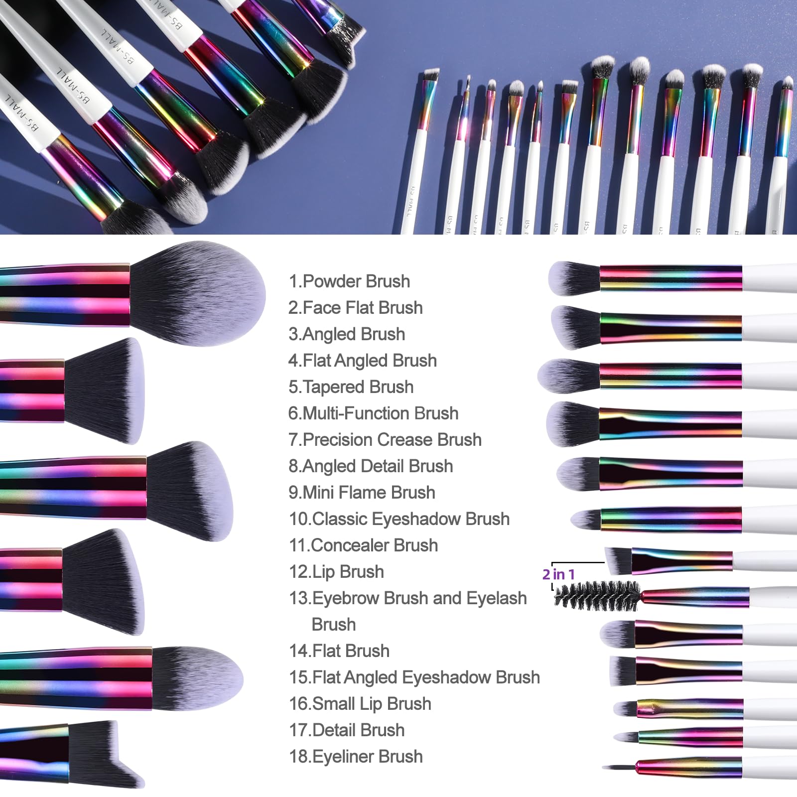 BS-MALL pinceau blush pour joues, couleur naturelle et mélange facile.