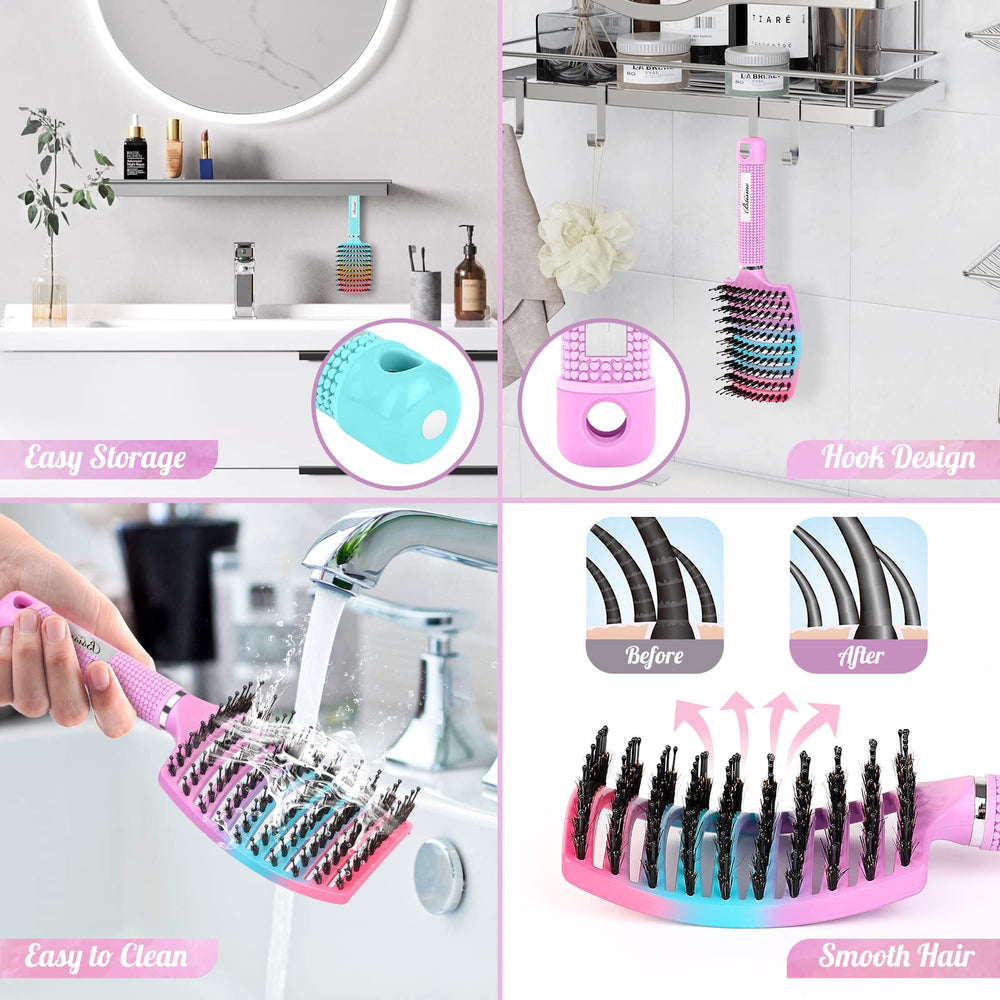 Brosse Bsisme adaptée à tous types de cheveux pour démêlage efficace.