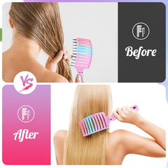 Bsisme brosse curvee incline massage cuir-chevelu pendant le sechage.