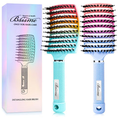 Bsisme brosse cheveux avec poils de sanglier, démêle en douceur et stimule le cuir chevelu.