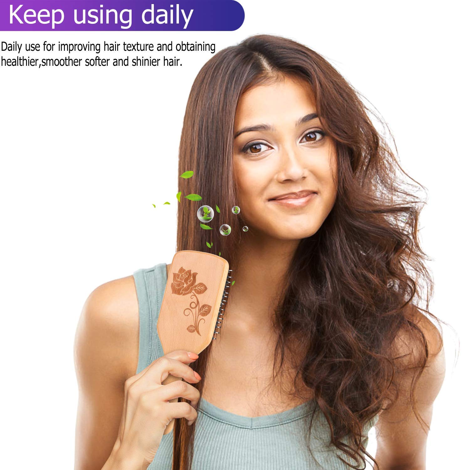 Bsisme brosse démêlage pins, glisse sans tirer pour tous types de cheveux.