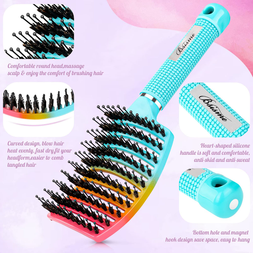 Bsisme brosse incurvée detanglante palette pour tous types de cheveux.
