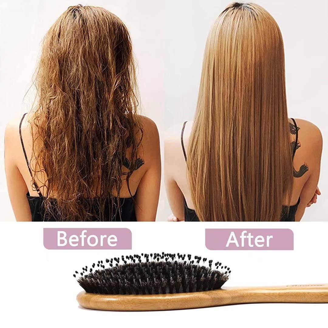 Bsisme brosse distribution huiles naturelles pour cheveux soyeux et éclat.