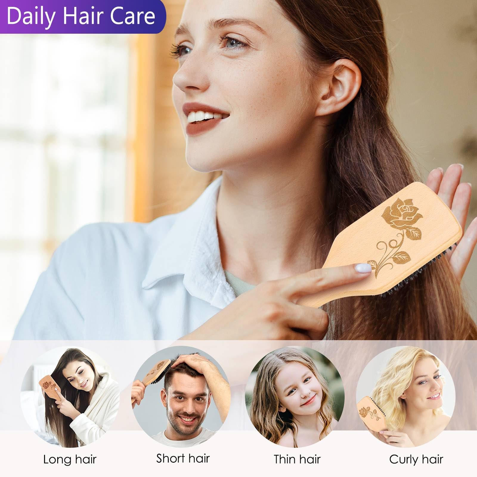 Bsisme brosse application huiles naturelles, répartition uniforme des huiles.