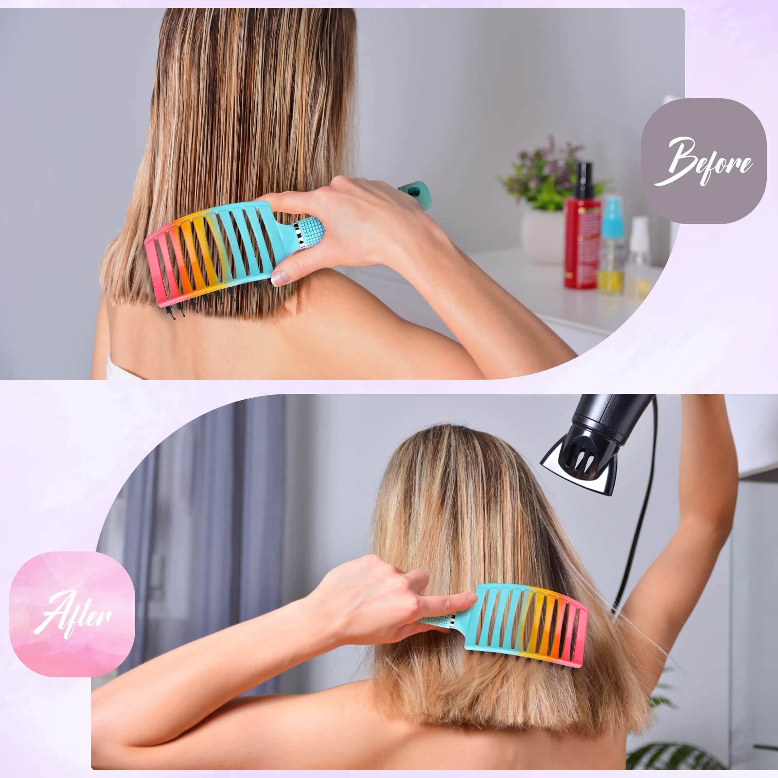 Bsisme brosse-sechage rapide ventilee, réduction possible des frisottis.