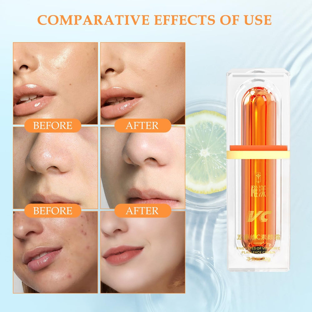 Application douce de la Crème tonifiante cinq vitamines sur la peau.