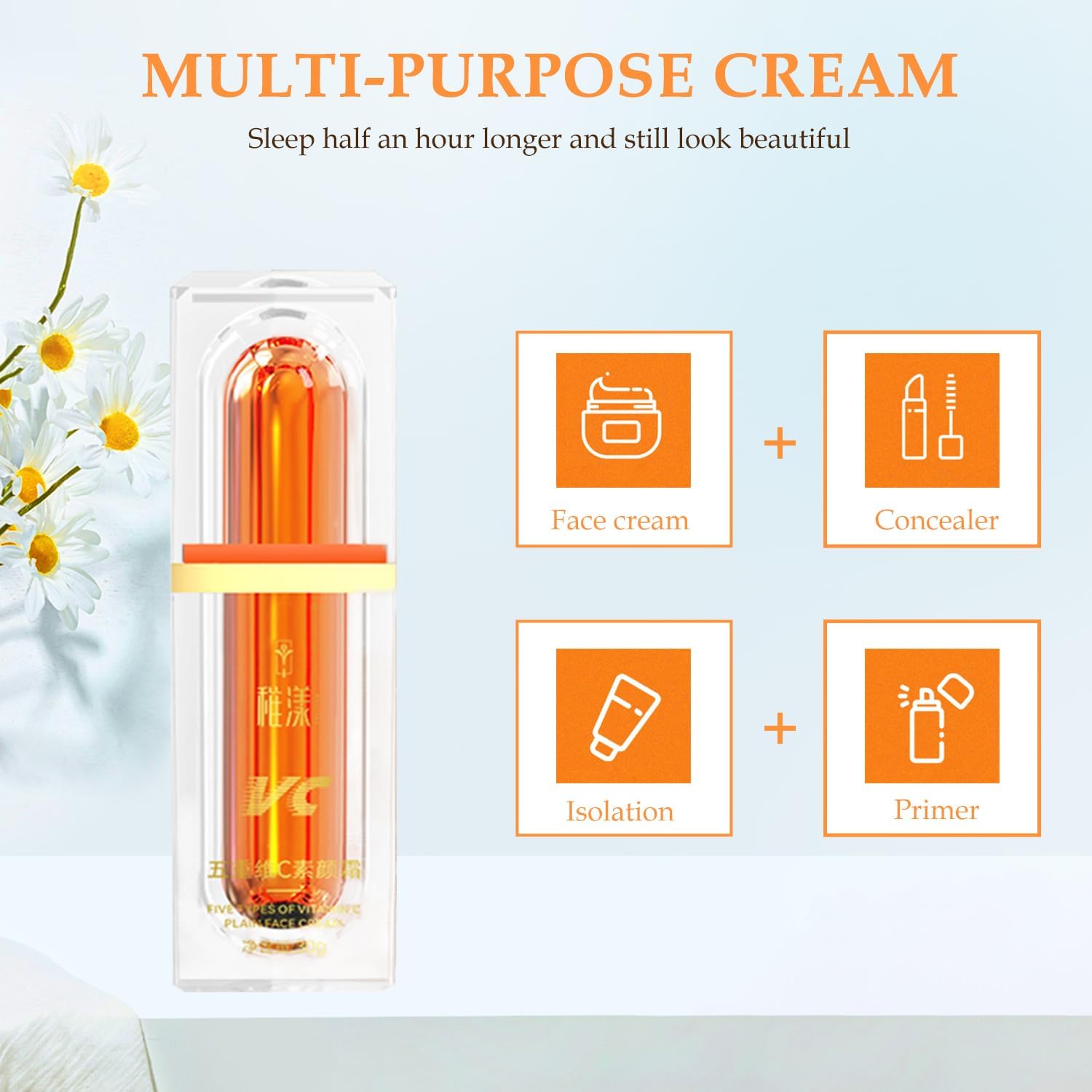 Lueur naturelle apportée par la Crème tonifiante cinq vitamines.