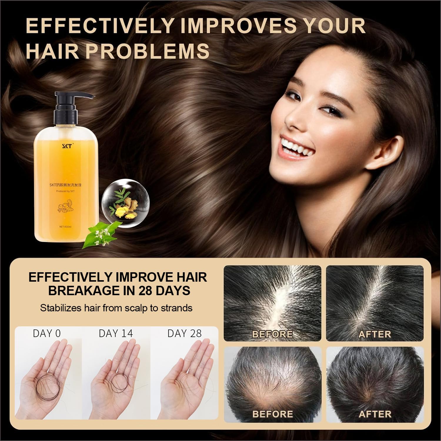 BSMAX volume-cheveux: le shampoing donne du volume et épaissit la fibre capillaire.
