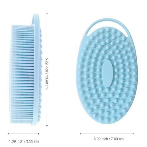 Gant gommant Bsofing en silicone bleu, nettoyage en profondeur et douceur.