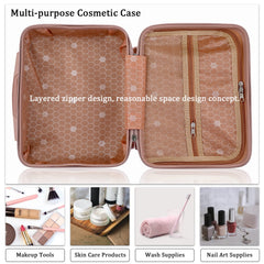 BSTKEY coffret maquillage voyage rose-dore compartiments organisés