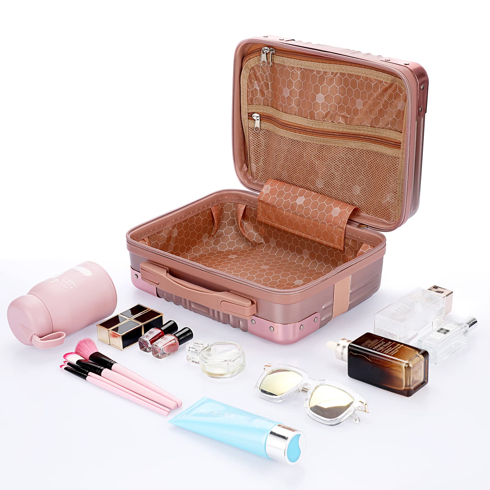 BSTKEY coffret maquillage voyage rose-dore usage polyvalent et élégant