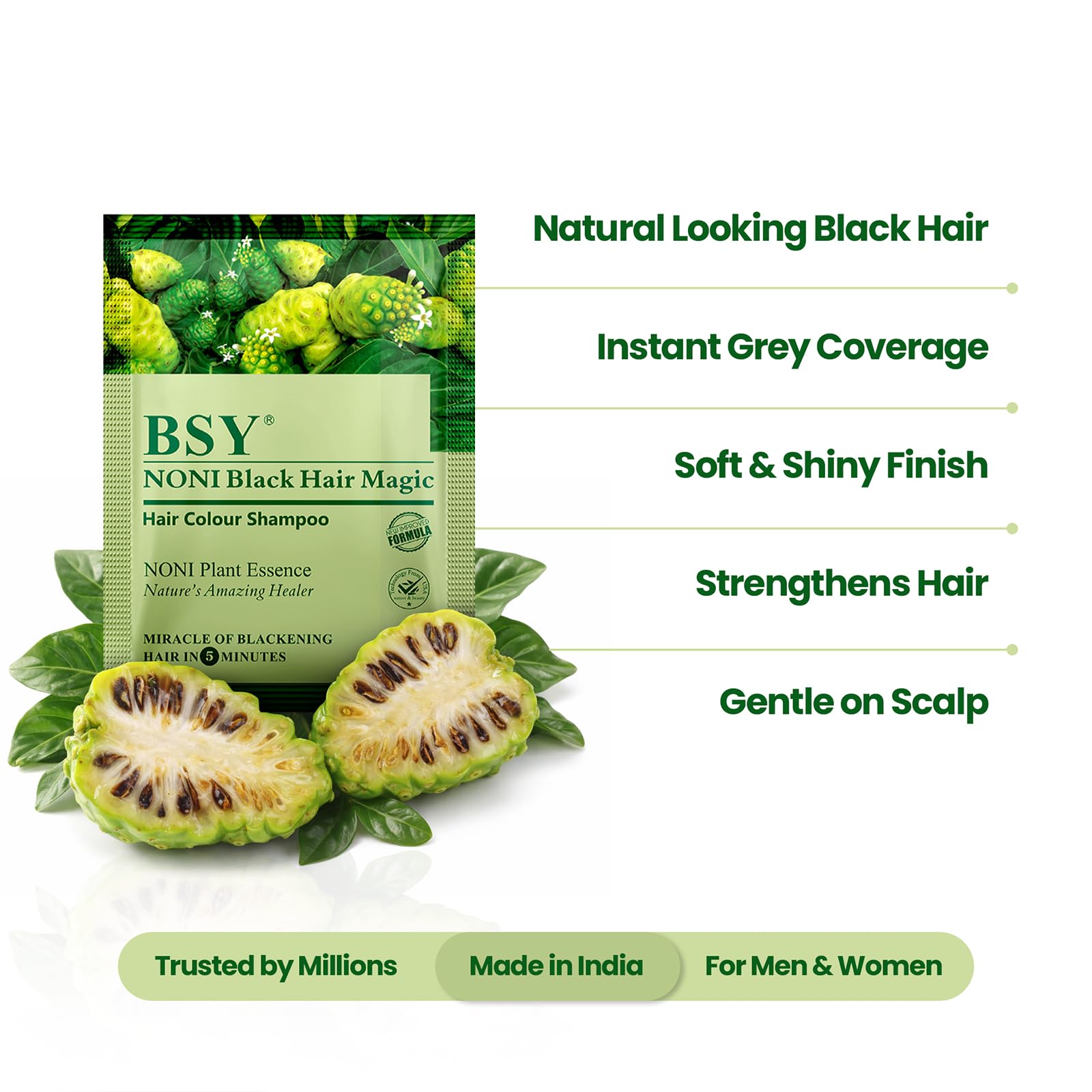 BSY Noni Black Hair Magic – extrait naturel de Noni pour nourrir et renforcer les cheveux