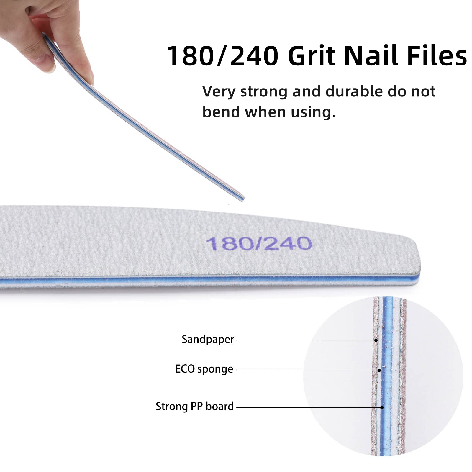 BTYMS affinage-ongles, polissage doux pour une finition lisse