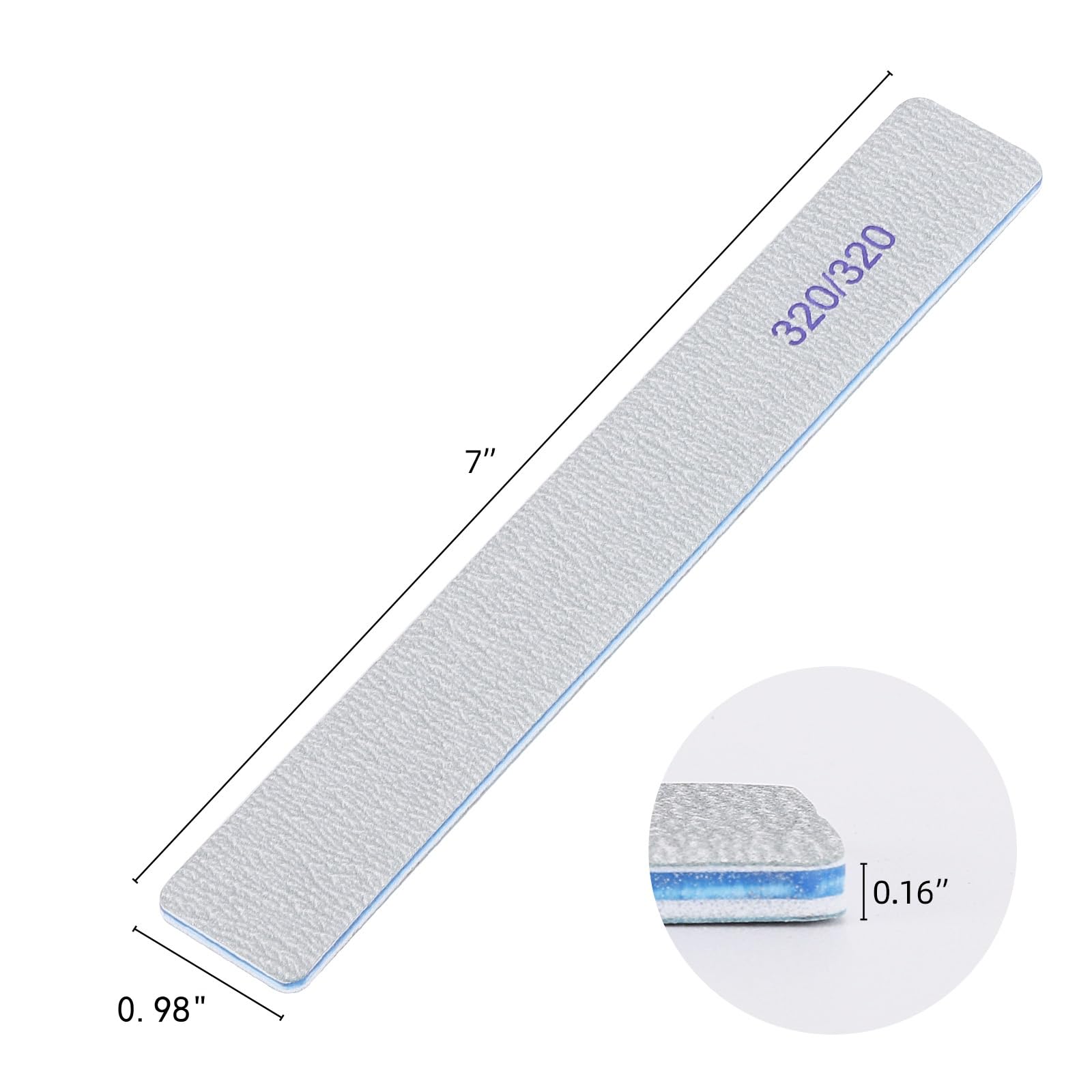 BTYMS lime-ongles 320-grain surface satinée pour polissage en douceur.
