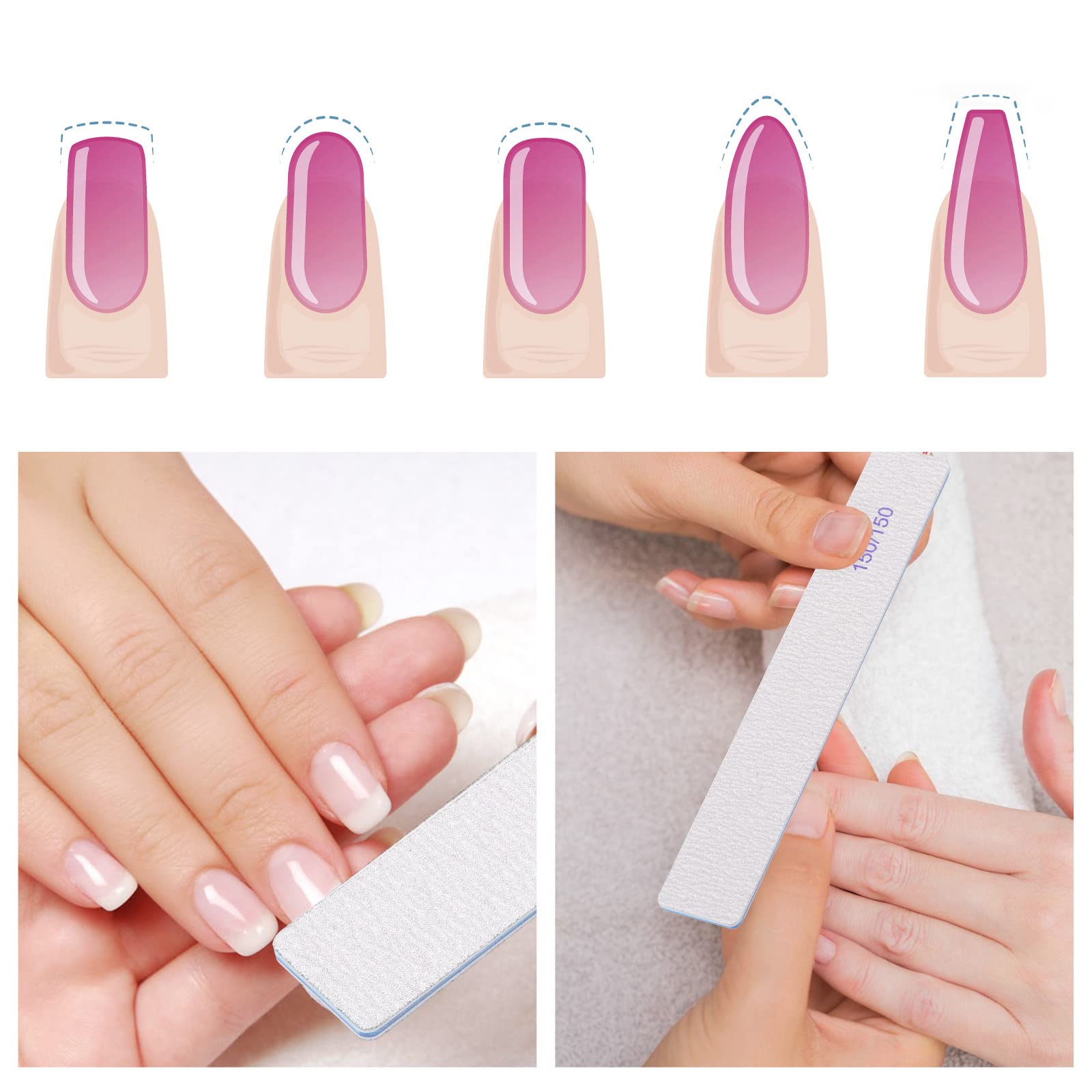BTYMS lime-ongles 320-grain texture douce pour polissage précis.