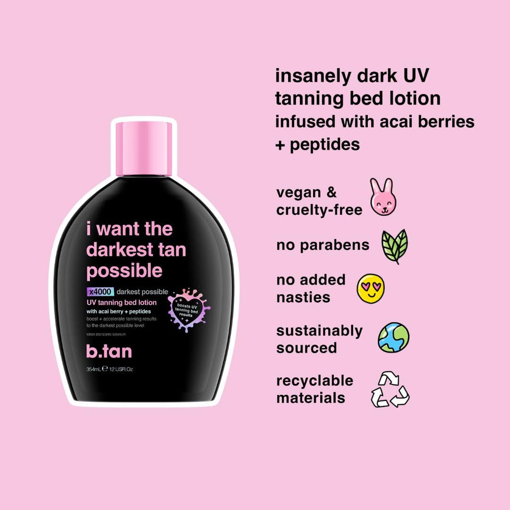 B.TAN application swatch on arm shows even coverage for a dark tone.