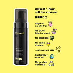B.TAN Dark kit, flacon de mousse bronzante prêt à usage.
