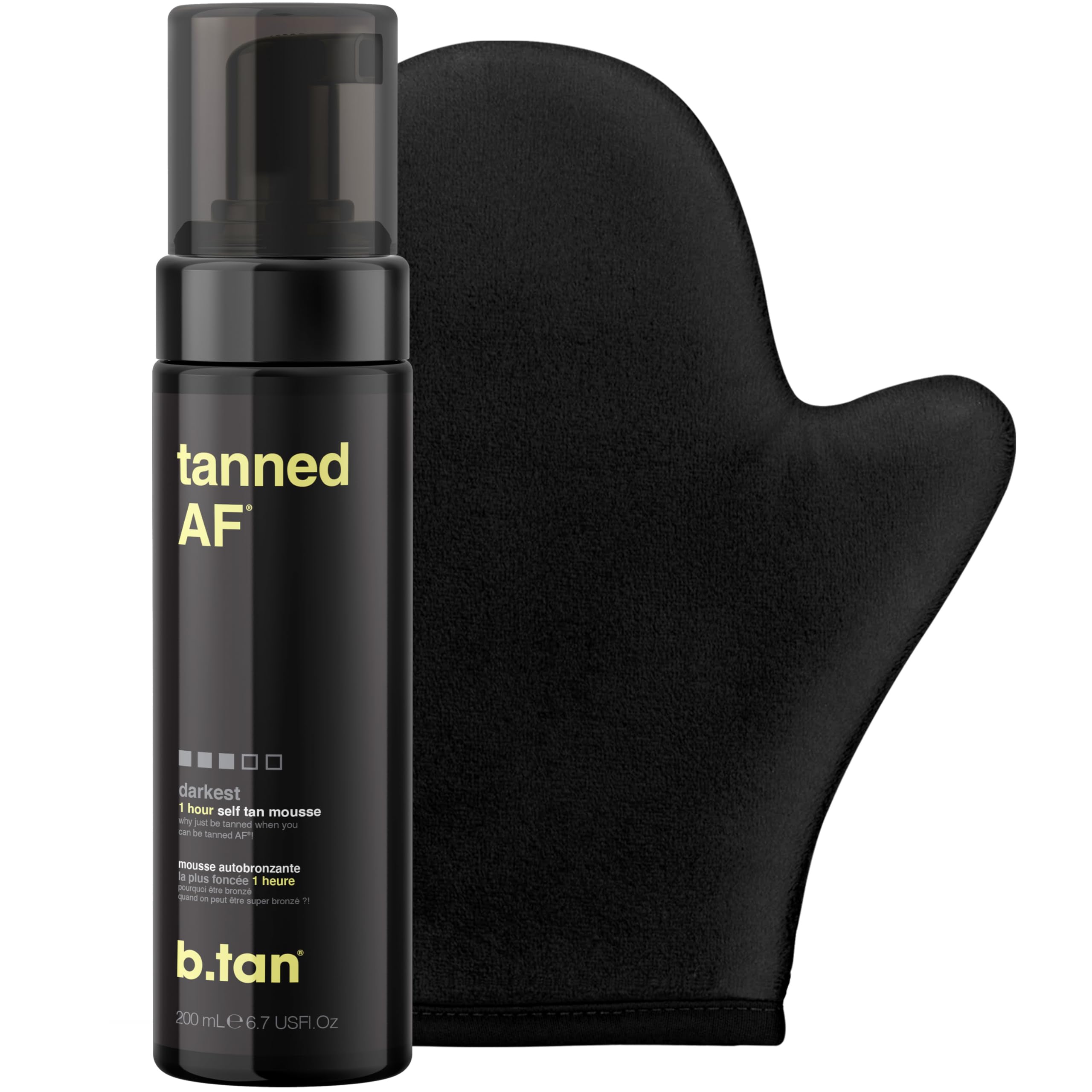 B.TAN Dark kit, mousse auto-bronzante prête à l application pour une teinte profonde.