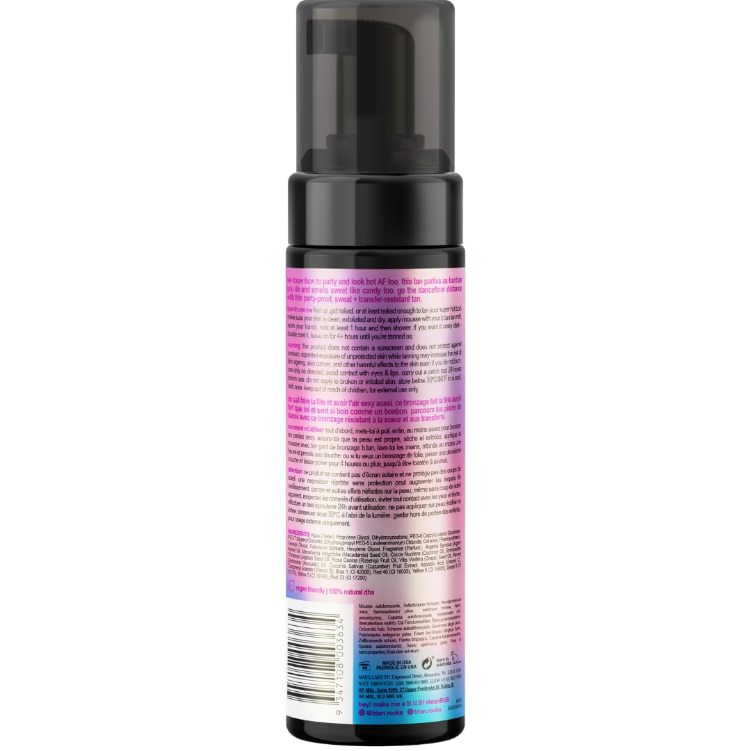 b.tan Disco Candy Tan mousse; texture légère pour une application homogène.