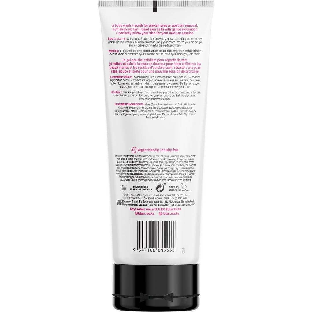B.TAN Exfoliant – grains fins, exfoliation douce sur la peau.