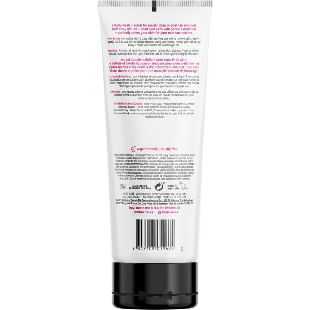 B.TAN Exfoliant – grains fins, exfoliation douce sur la peau.