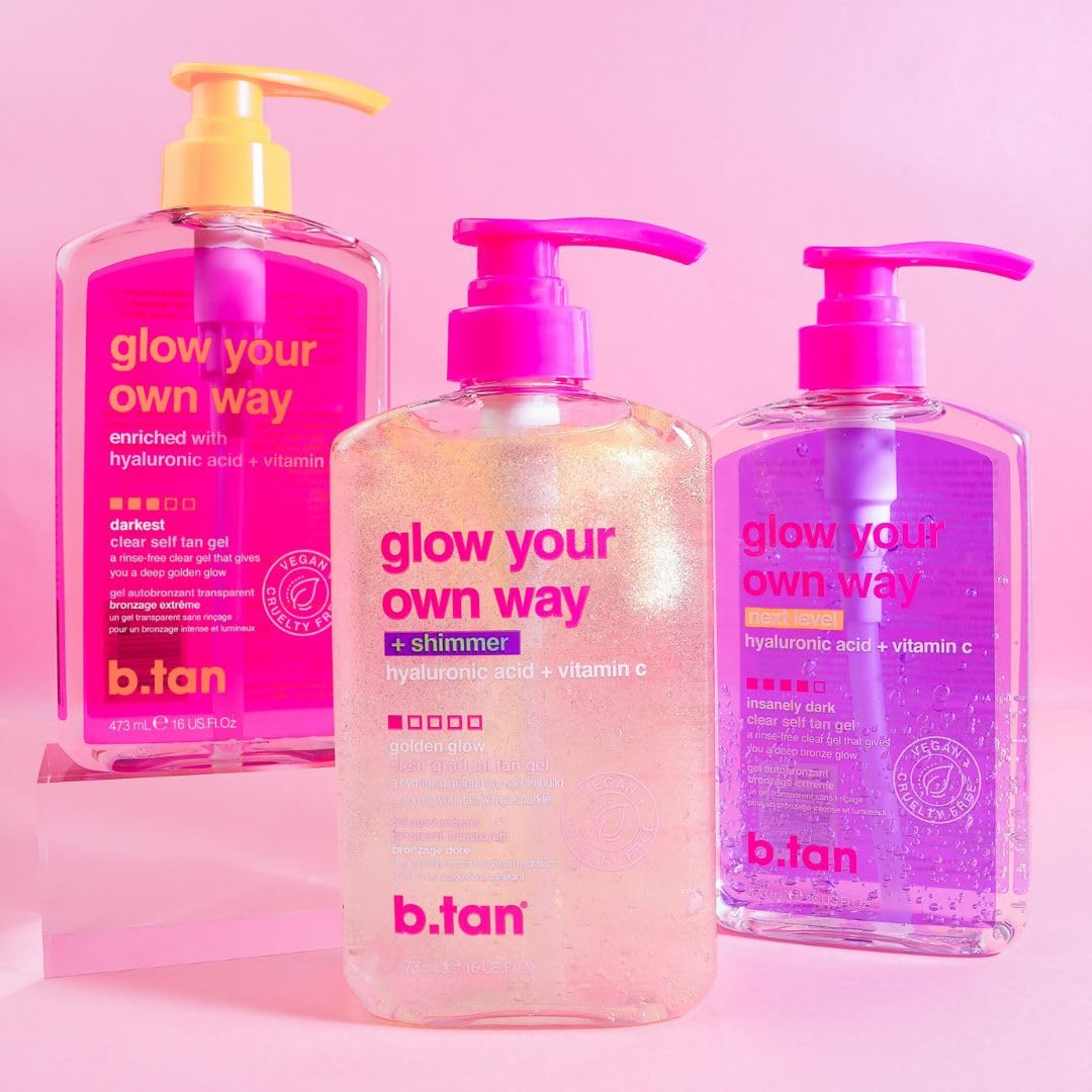 développement du bronzage dans le gel clair de b.tan, résultat progressif.
