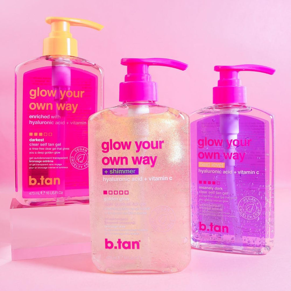 développement du bronzage dans le gel clair de b.tan, résultat progressif.