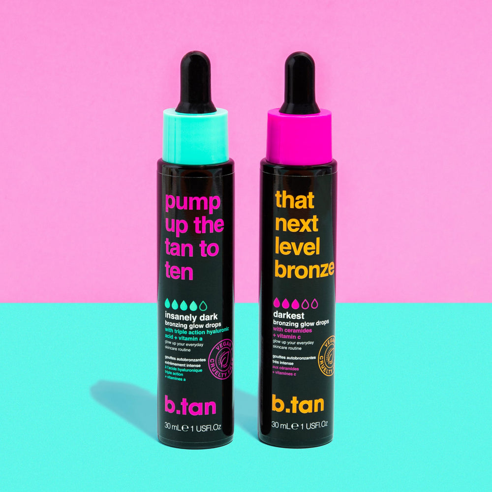 B.TAN gouttes auto-bronzantes offrent hydratation légère adaptée à la peau.