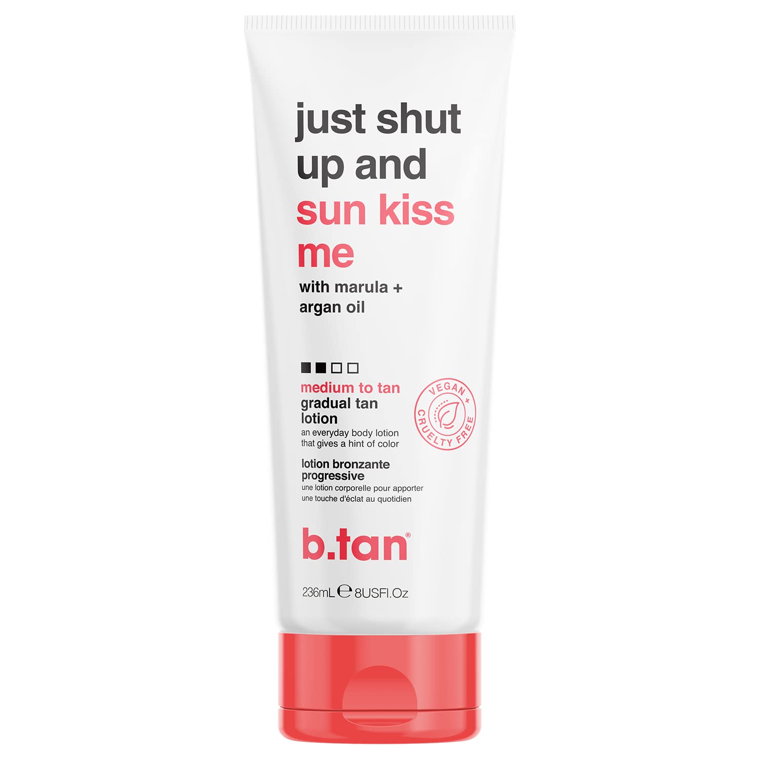 B.TAN auto-bronzante progressive – bouteille 236ml, couleur dorée naturelle
