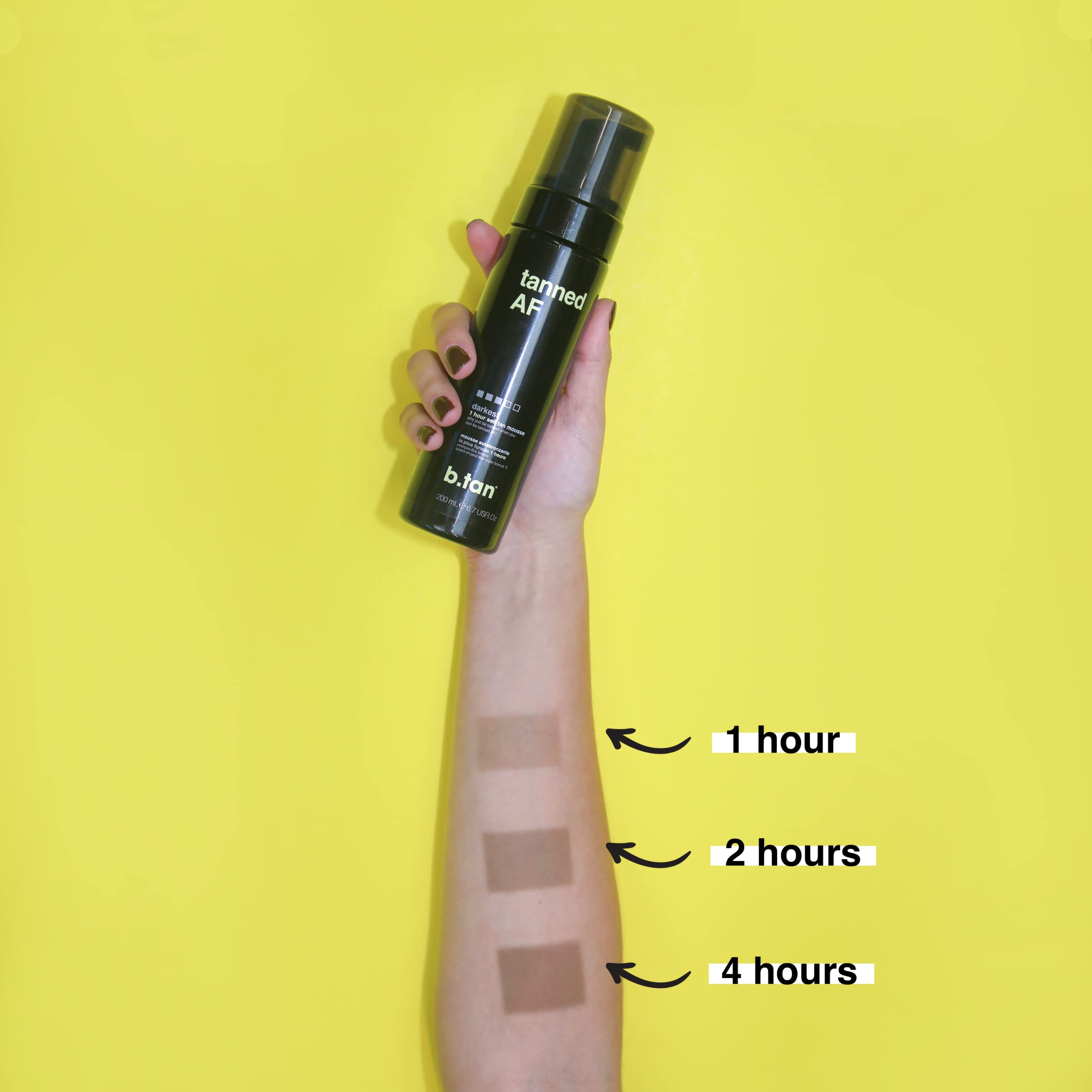 b.tan mousse auto-bronzante foncee - visage et corps pour couleur homogène