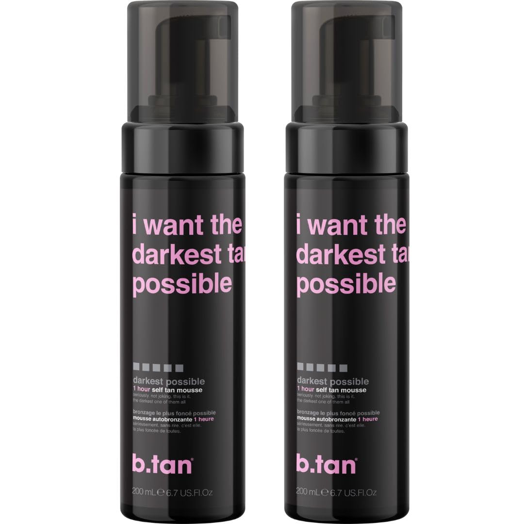 b.tan mousse auto-bronzante noir rapide face et corps – teint doré puissant