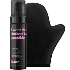 Flacon de la mousse autobronzante sombre de b.tan pour un teint profond et naturel