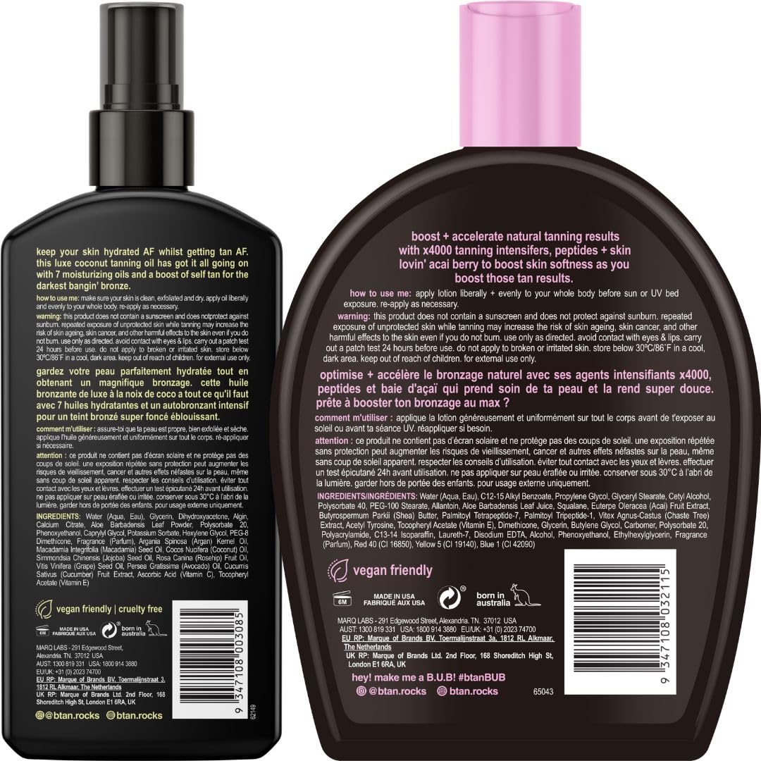 B.TAN UV tan bed lotion tube ready for indoor or outdoor tanning.