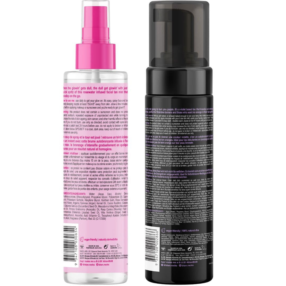 B.TAN Violet Brume visage et corps: application progressive pour un bronzage uniforme.