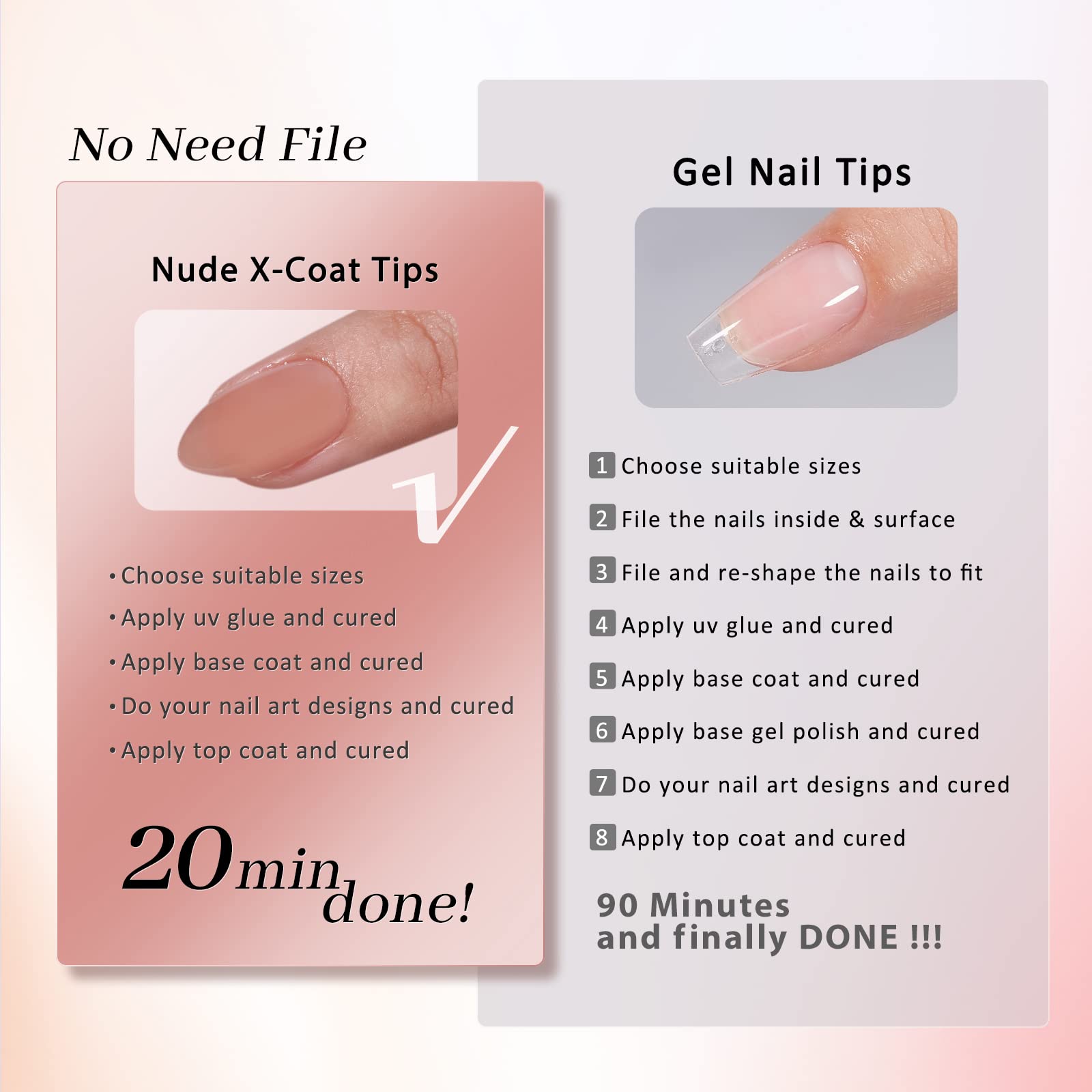 BTArtbox amande ongles tips court démonstration d’application pour débutants.
