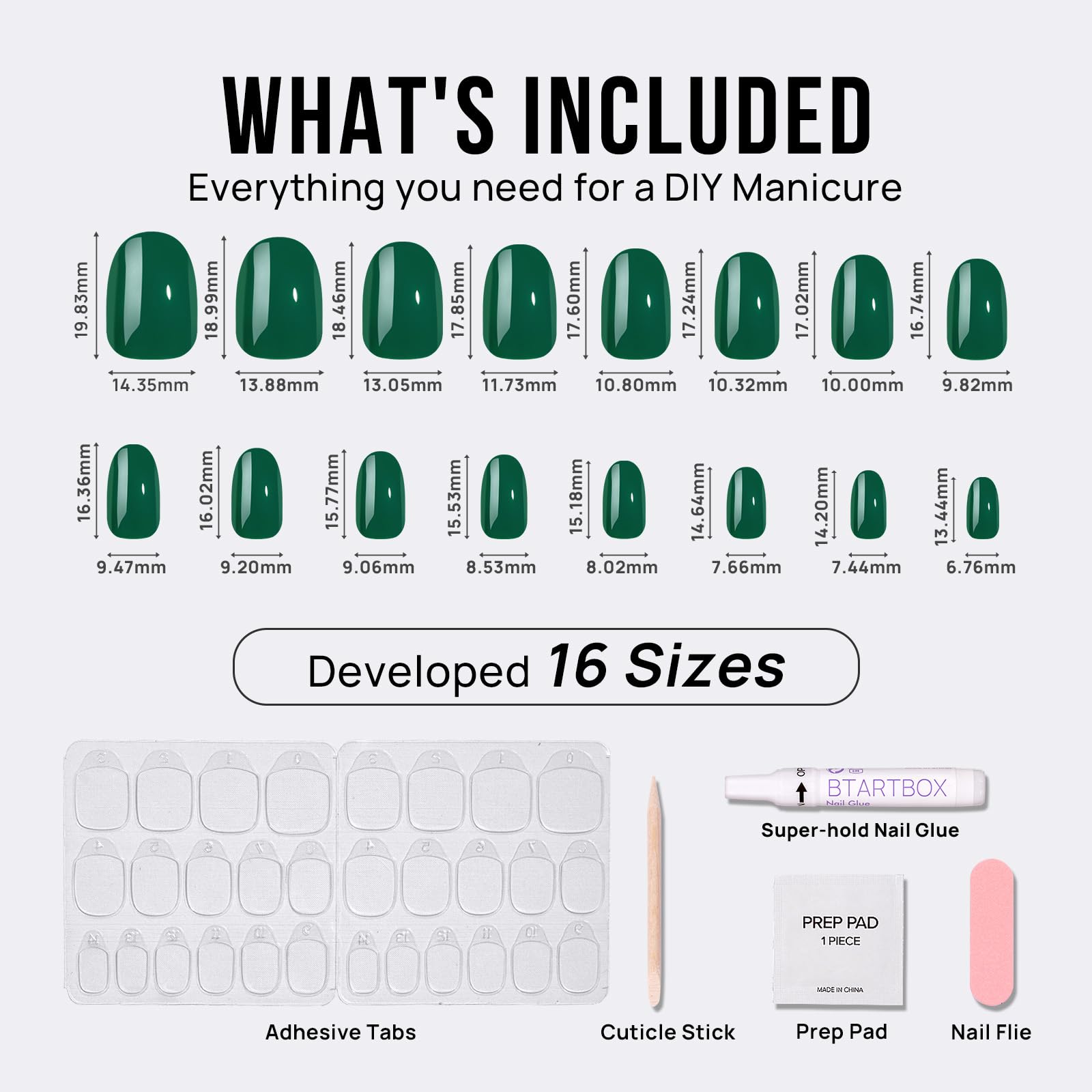 BTArtbox Coffret étui vert foncé pour ongles et accessoires.