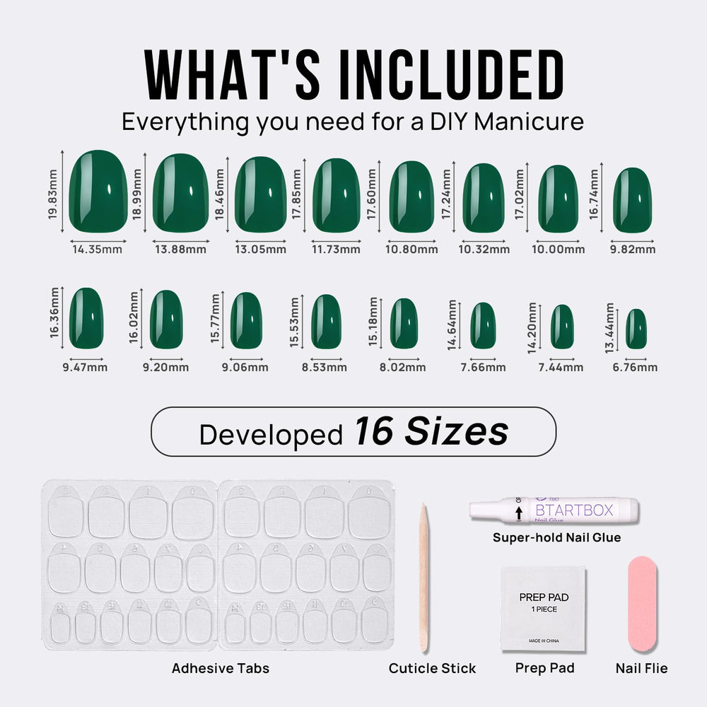 BTArtbox Coffret étui vert foncé pour ongles et accessoires.