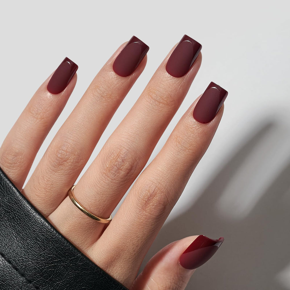 Ongles BTArtbox à coller – court carré Cozy Cocoa, pose rapide.
