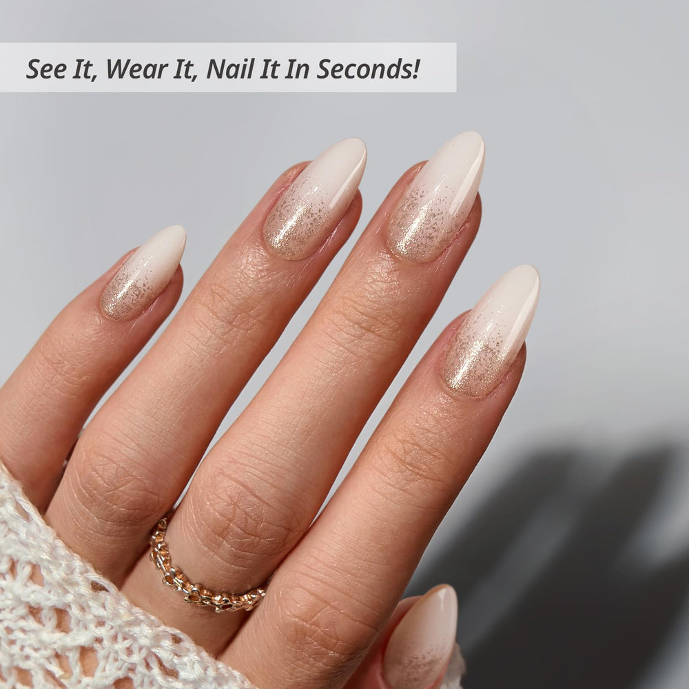 BTArtbox Ongles Amande Champagne Frost – application facile à domicile