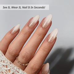 BTArtbox Ongles Amande Champagne Frost – application facile à domicile