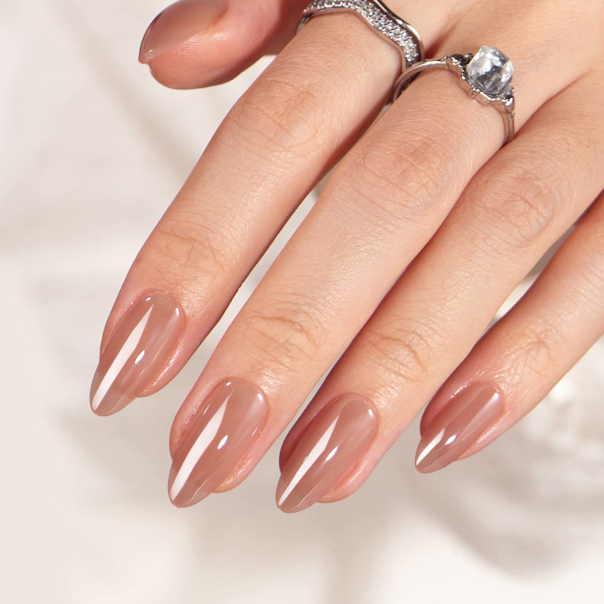 BTArtbox ongles amande chrome : finition gel durable pour usage quotidien