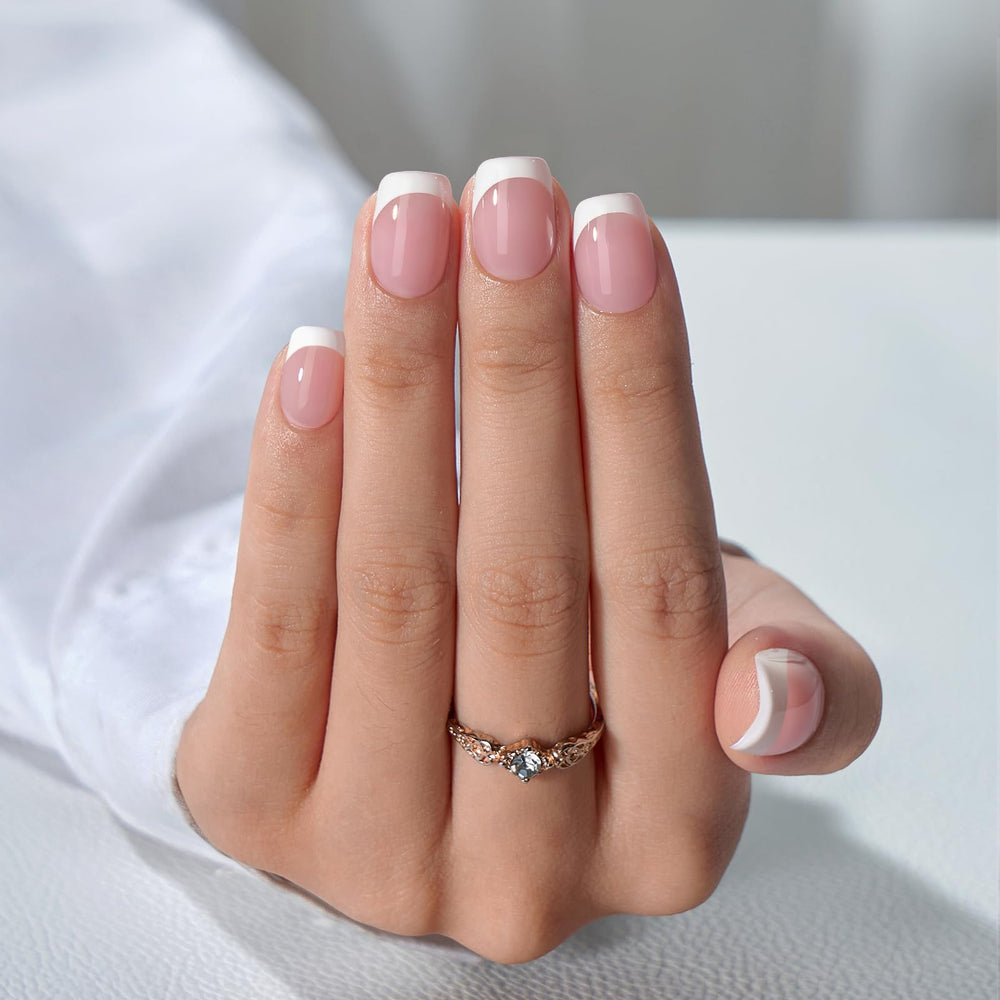 BTArtbox ongles courts avec bout français – aspect élégant et prêt à porter.