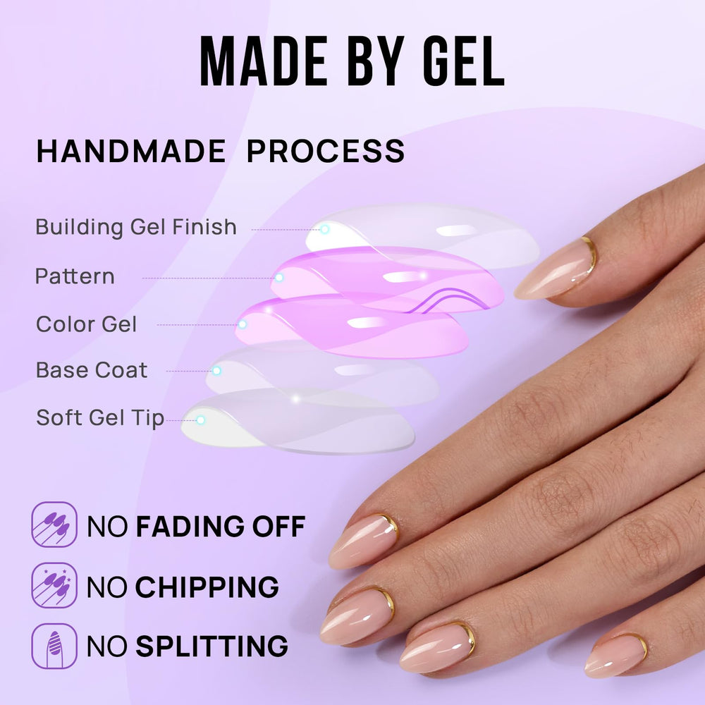 BTArtbox Ensemble prêt-à-poser: 32 ongles assortis et guide inclus