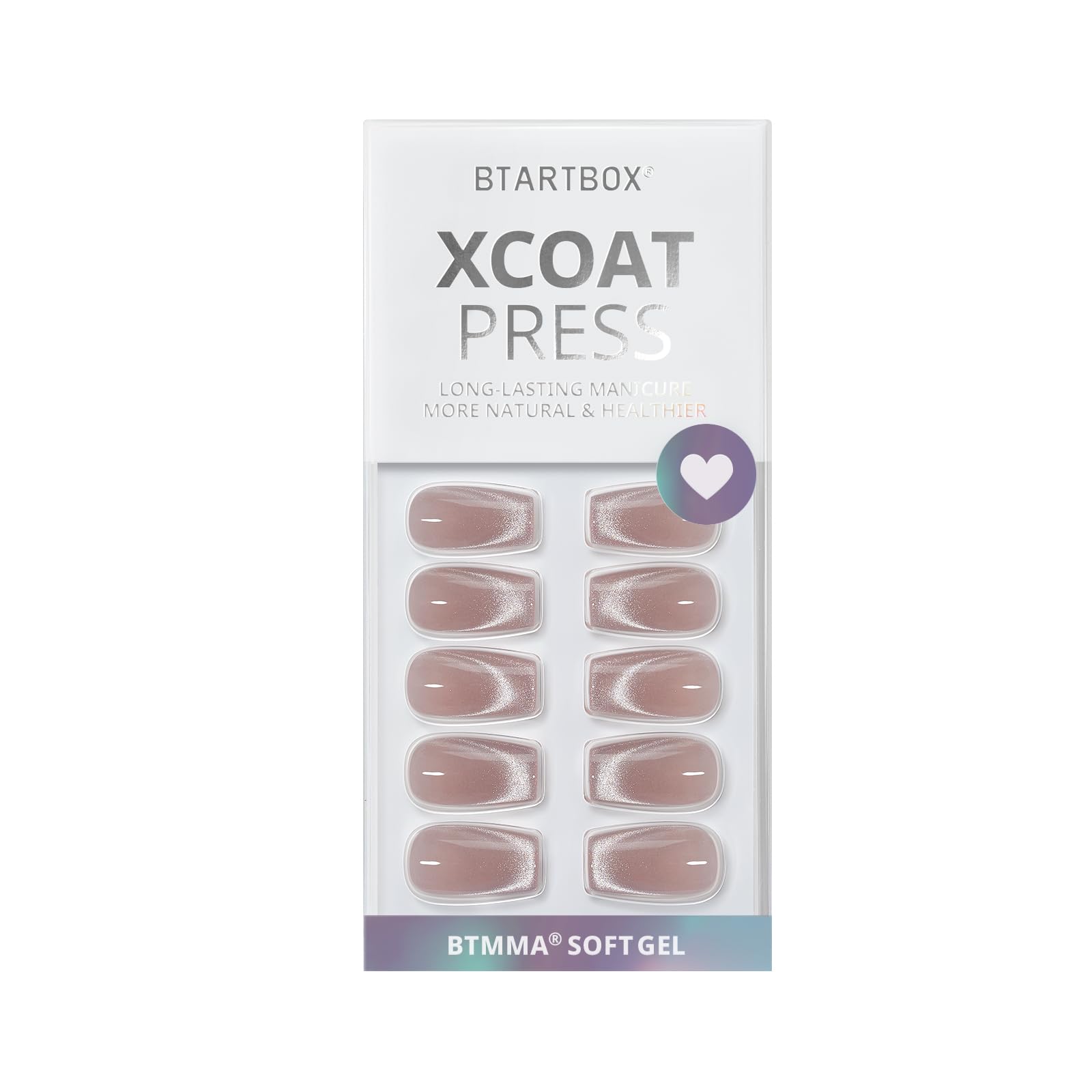 BTArtbox onglets press-on teinte milky-way, couleur douce pour un look naturel